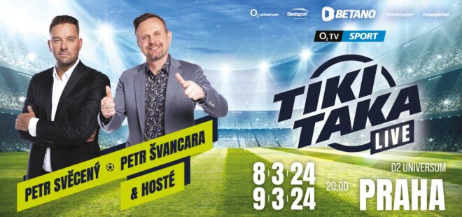 Zábavný pořad TIKI-TAKA naživo v pražském O2 universu 8. a 9. března 2024