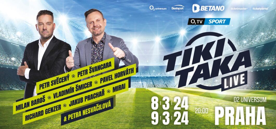 Živý zábavní program TIKI-TAKA v O2 Světě v Praze 8. a 9. března 2024 – O2 universum