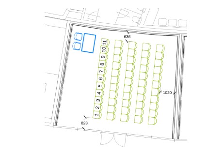Meeting hub – divadelní prostory 50 m2 plan