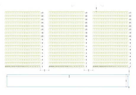 Divadelní sál B1 a B2 plan