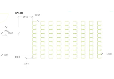 Divadelní sál D1 + D2 plan