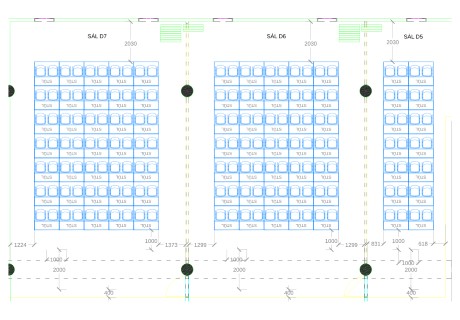 Kongresový sál D5 až D7 / D8 až D10 – školení plan