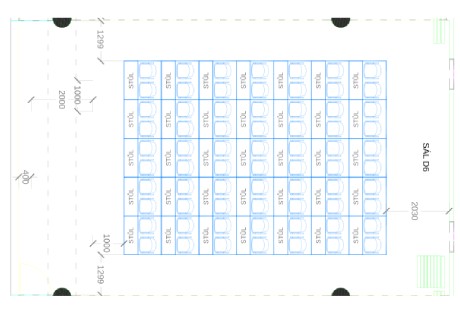Kongresový sál D6 + D7 + D8 + D9 – školení plan