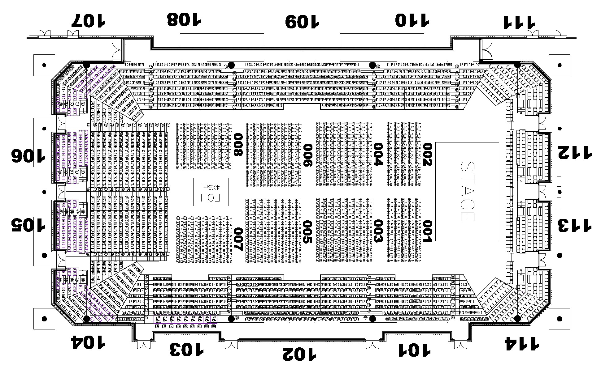 Kongresový sál, koncertní sál – sezení B plan