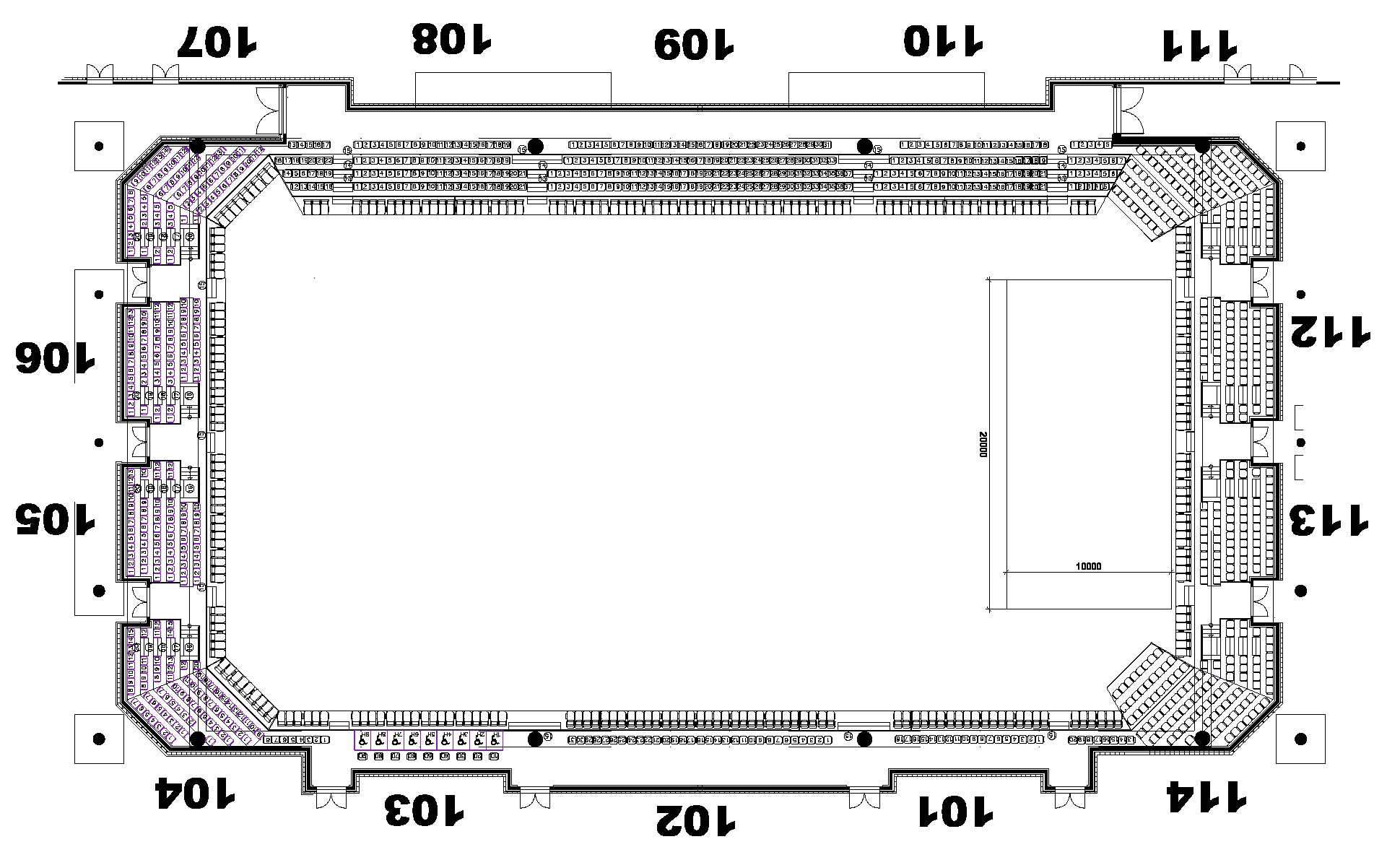 Koncertní sál – stání bez tribun plan