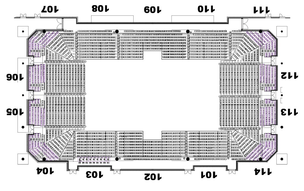 Sportovní sály A na sezení plan